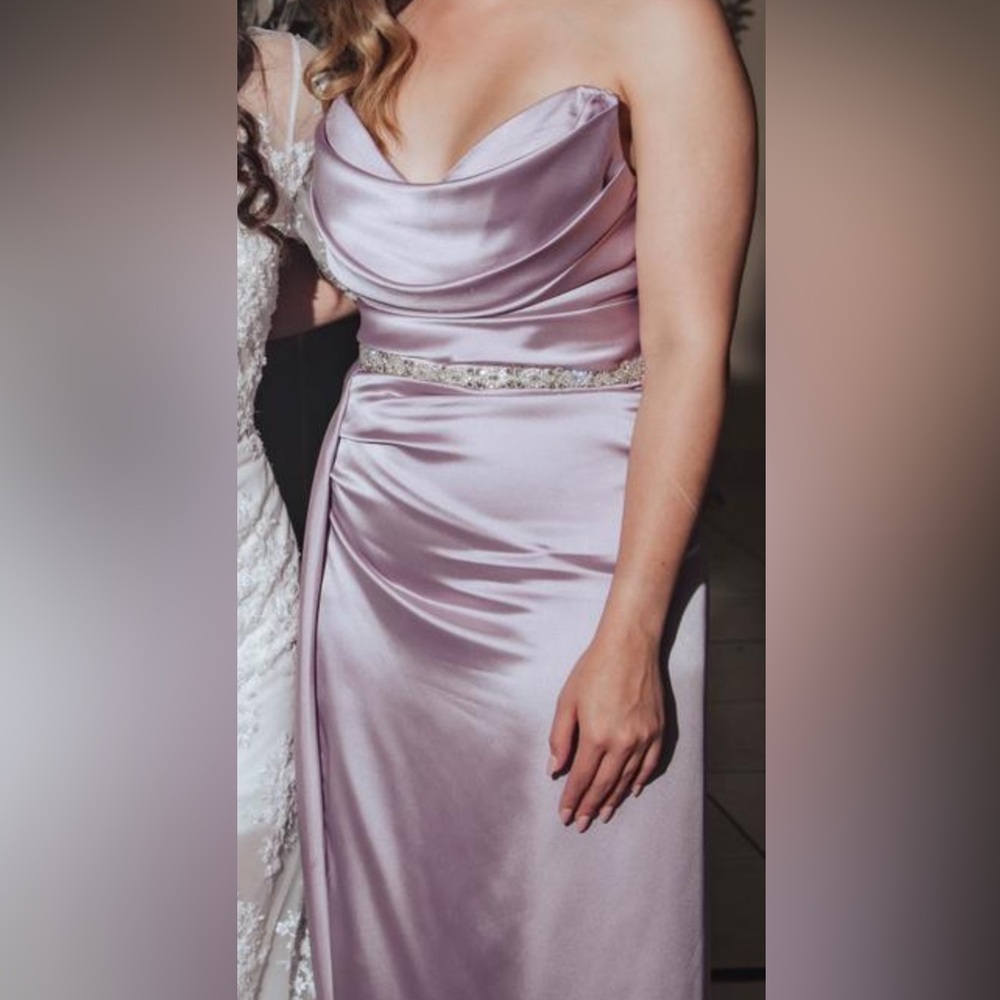 Lavender silk gown